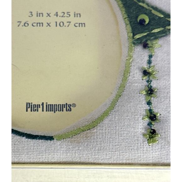 Pier 1 Imports Picture Frames Set 3 Cloth Beaded Holiday Homespun Christmas - Picture 5 of 7